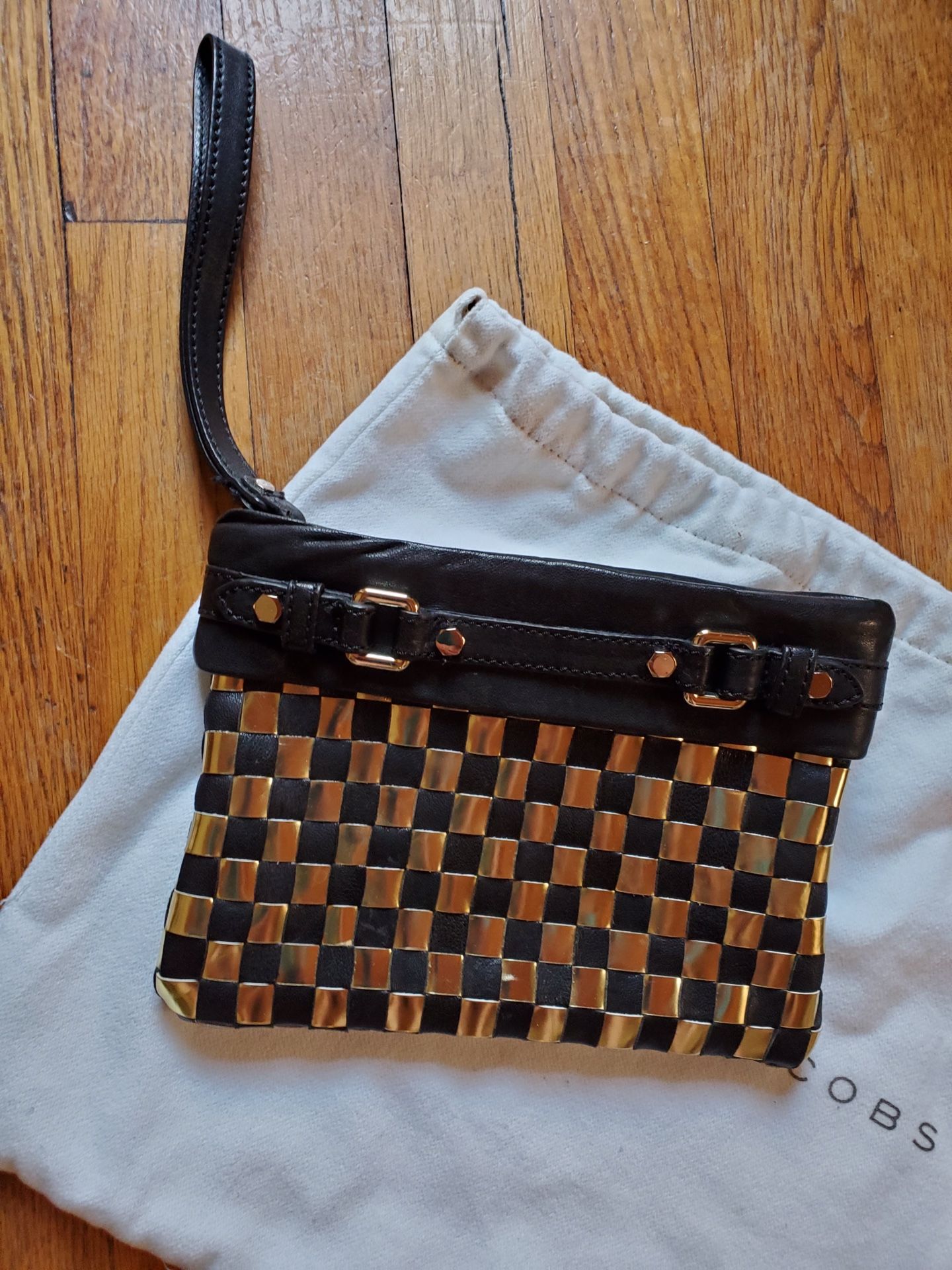 Marc By Marc Jacobs Check Leather Wristlet