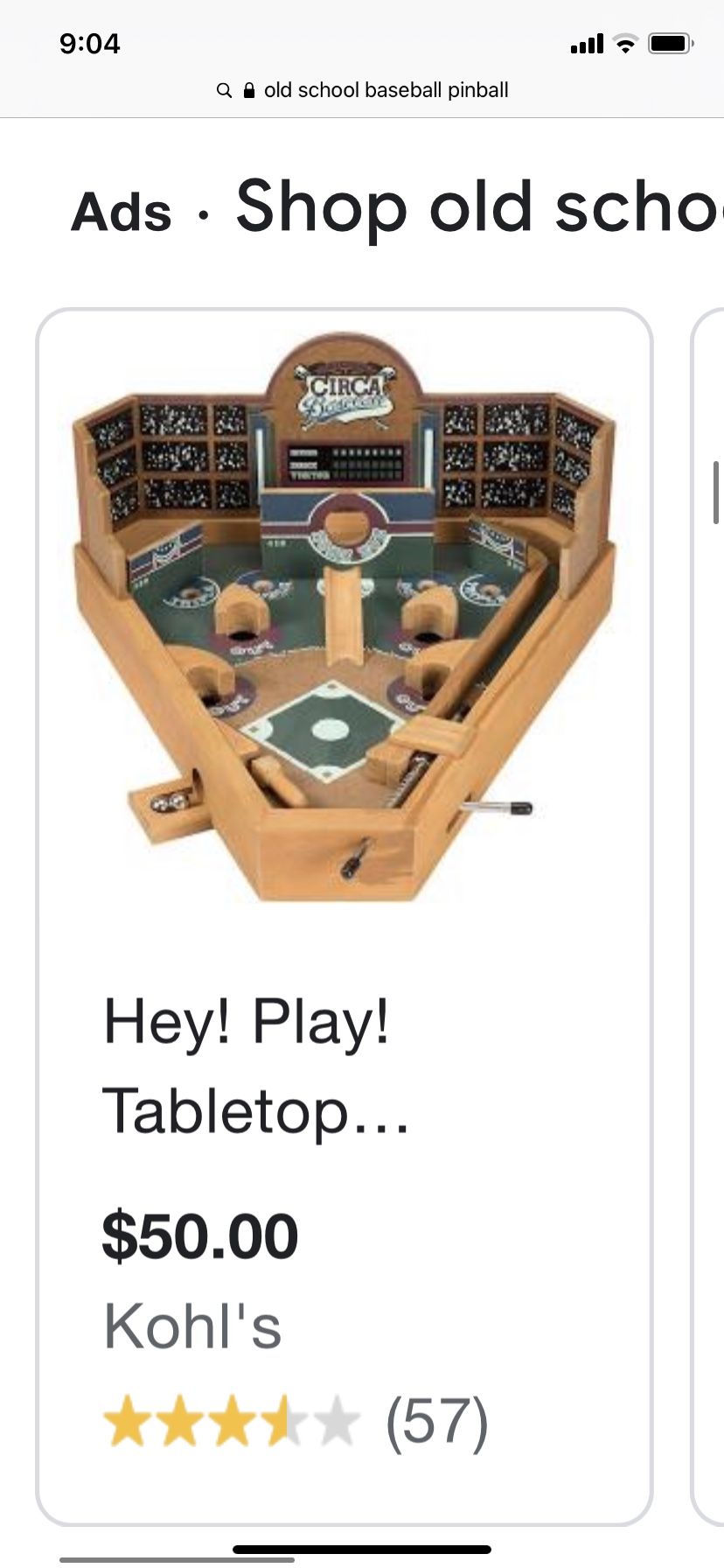 Old School MLB Baseball Pinball Machine Toy Game