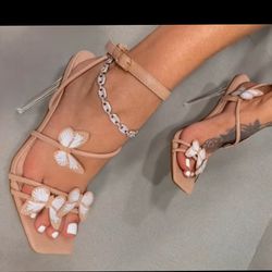 Just In!  ELLYBUTTERFLY Heels- Pink PU Thumbnail
