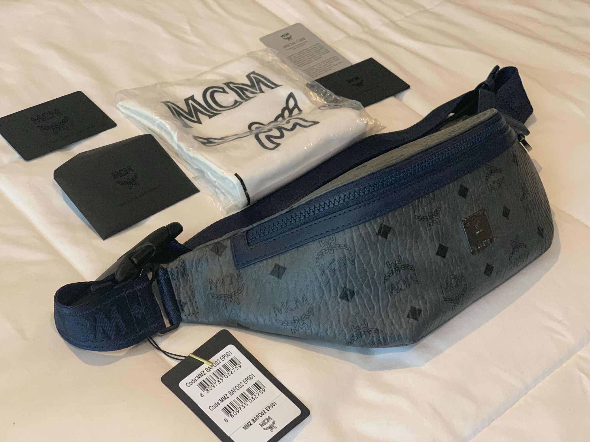 MCM Visetos Belt Bag/Fanny Pack_Grey Coated Canvas - NWTs!