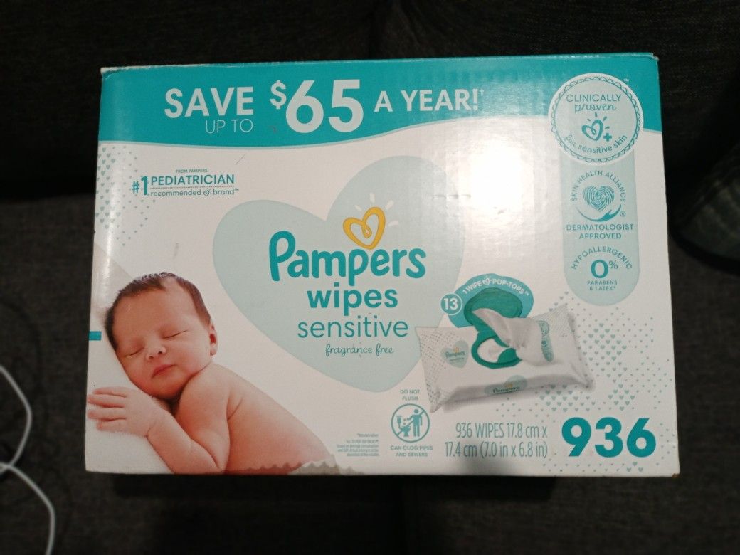 ***PAMPERS PRODUCTS*** 1 box Wipes / 1 box Swaddlers