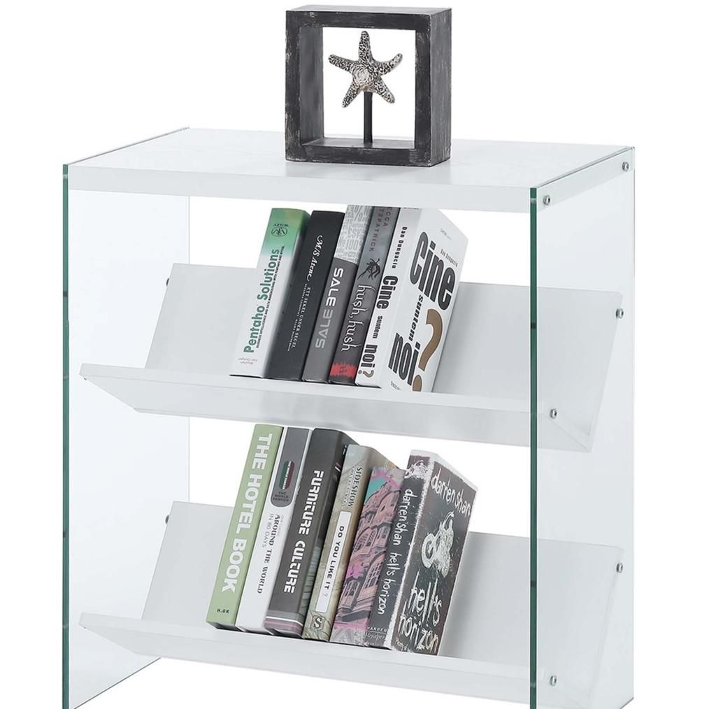 Soho Bookcase, White/Glass