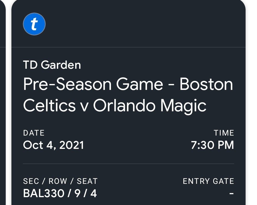 Boston Celtics Ticket
