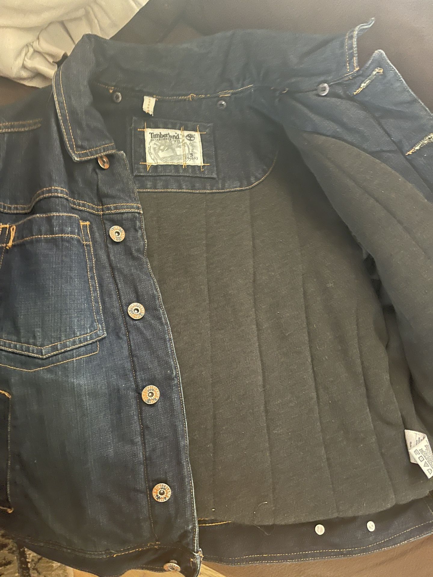Timberland Wool Blend Lined Padded Jeans Denim Jacket