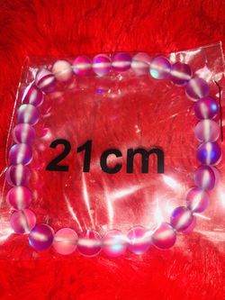 Pink Purple Moonstone 11 Mm Gemstone 💎  21 Centimeters Stretchable Bracelet  Thumbnail
