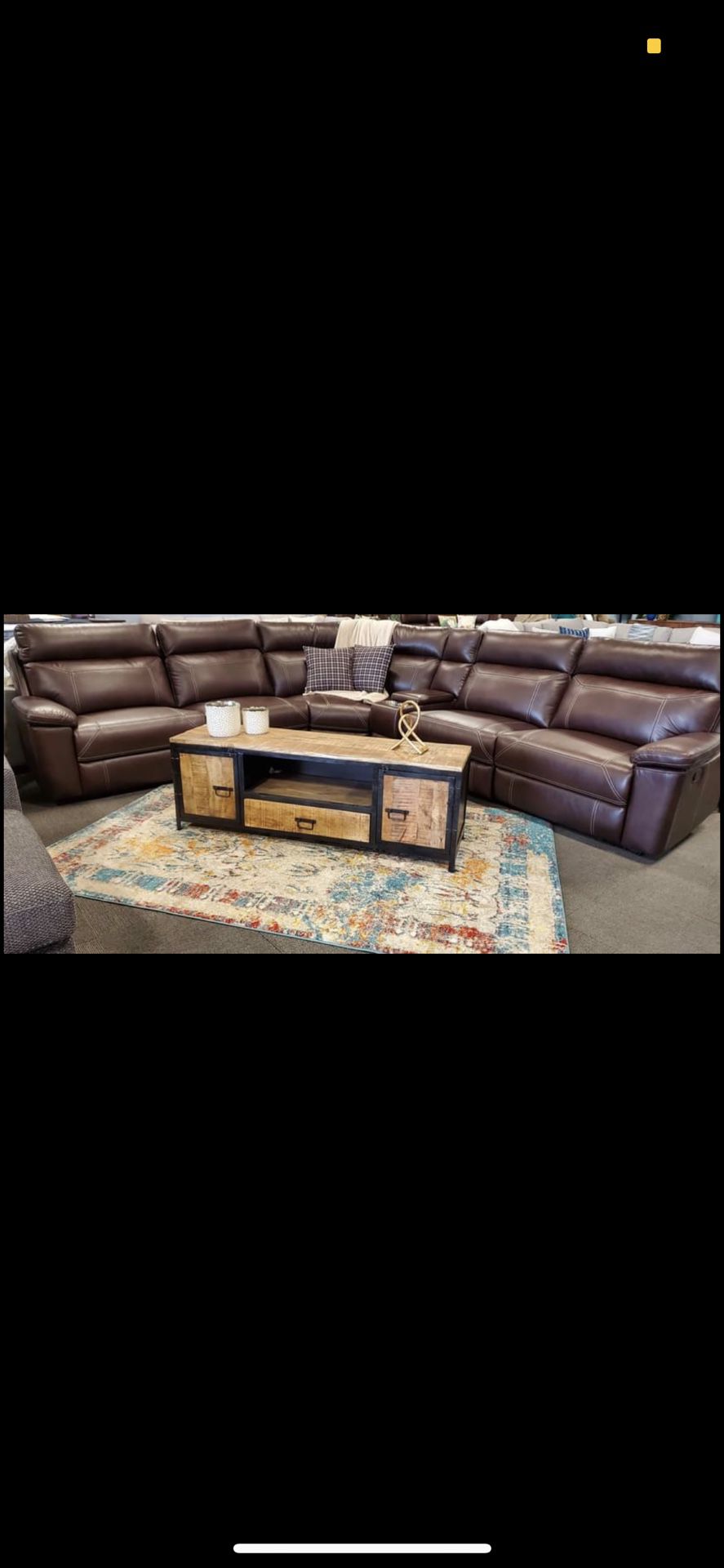Large dark brown reclining sofa sectional- amazing price & brand new- can have delivered in a week!