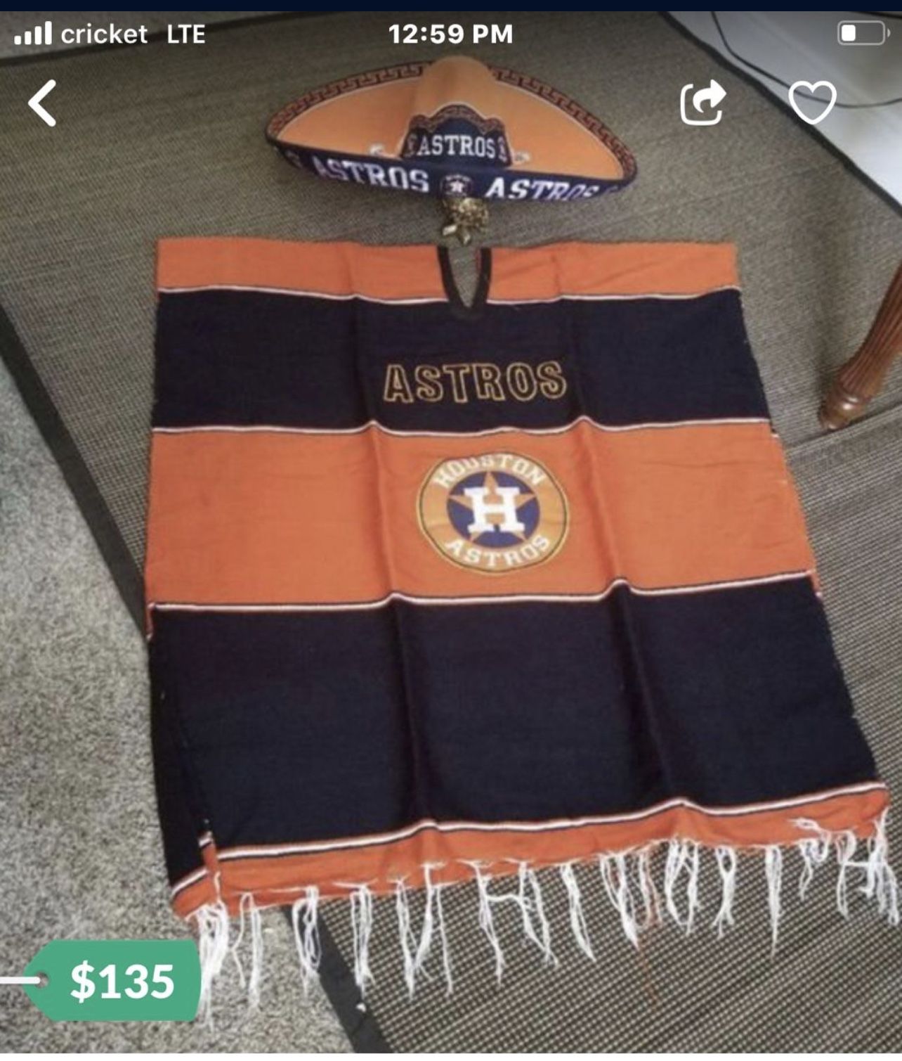 Astros Sombrero And Poncho