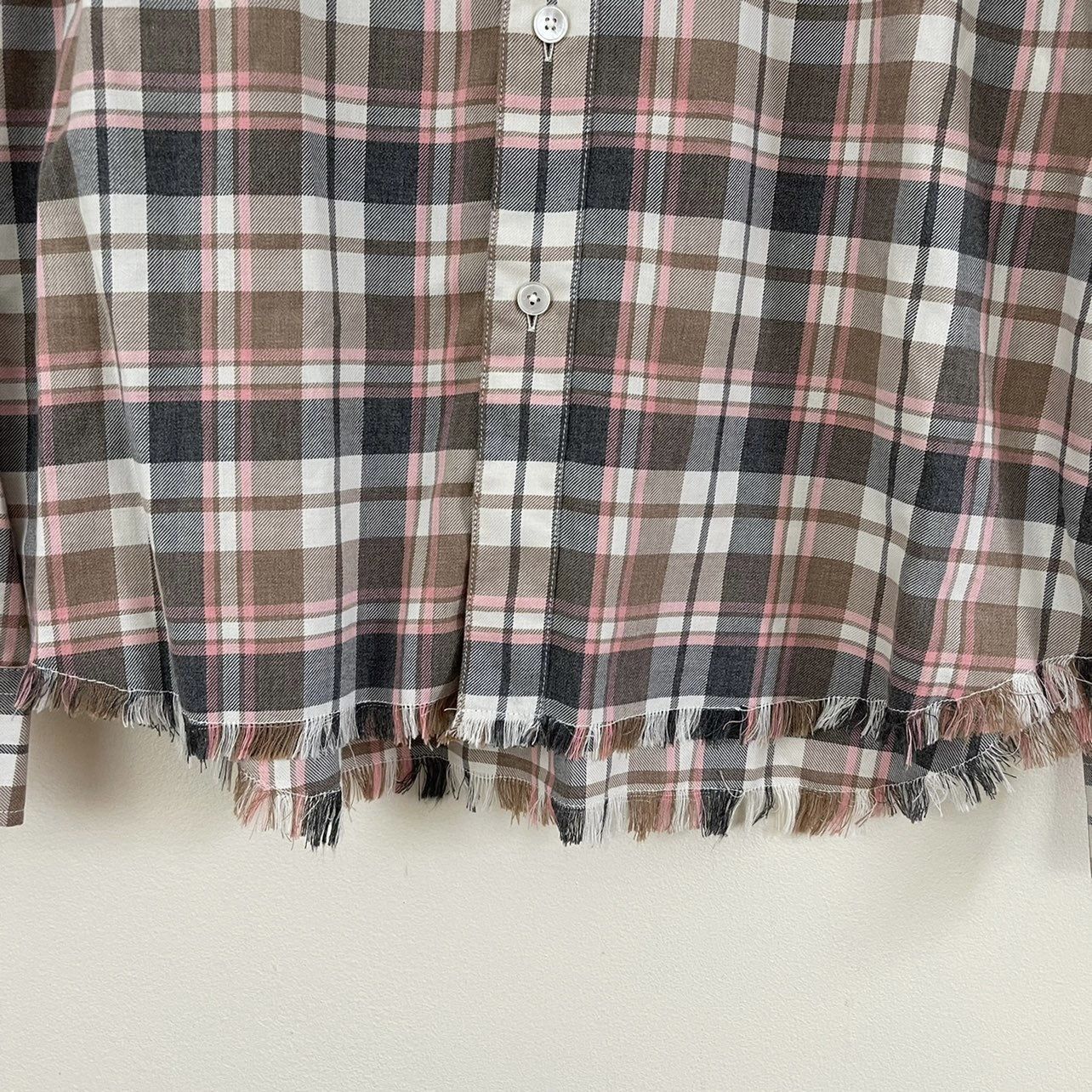 FRAME DENIM Fray Hem Long Sleeve Flannel NEW