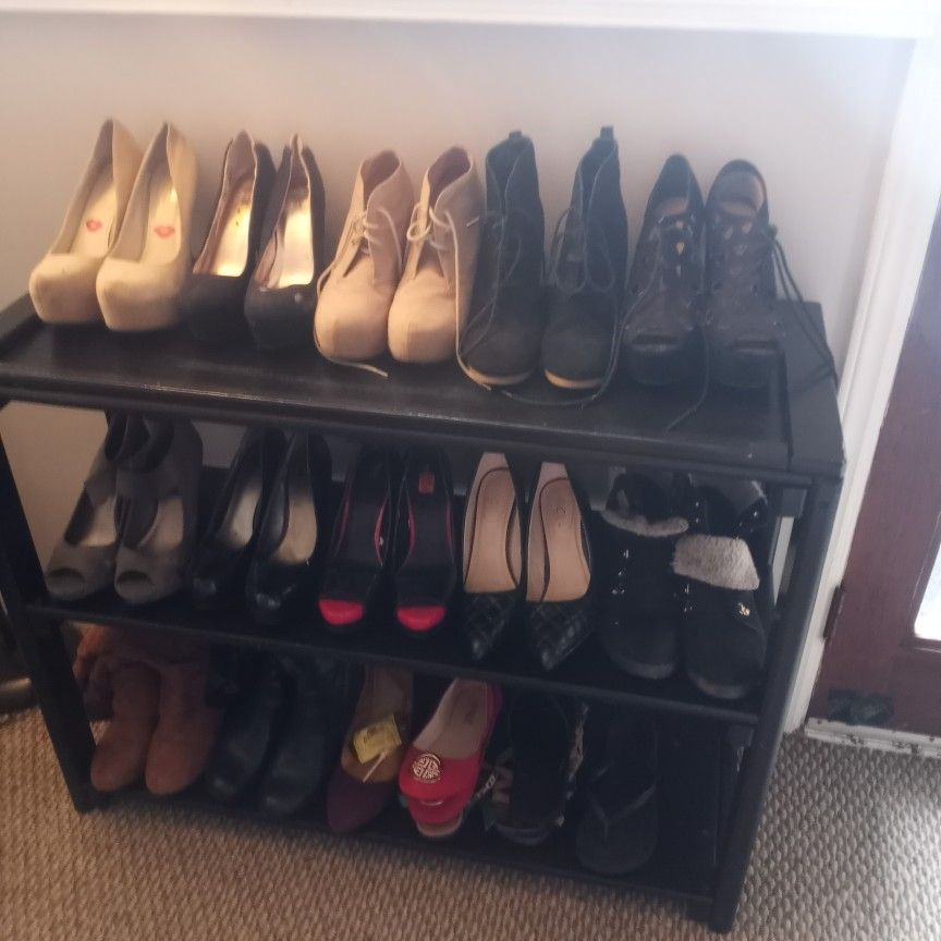 Real Wooden Shelved Shoe Rack/ Storage Rack