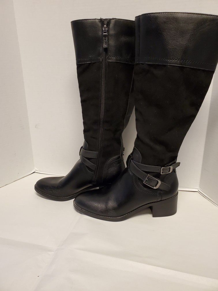 Franco Sarto Black Women's Knee High Riding Boots Size 7