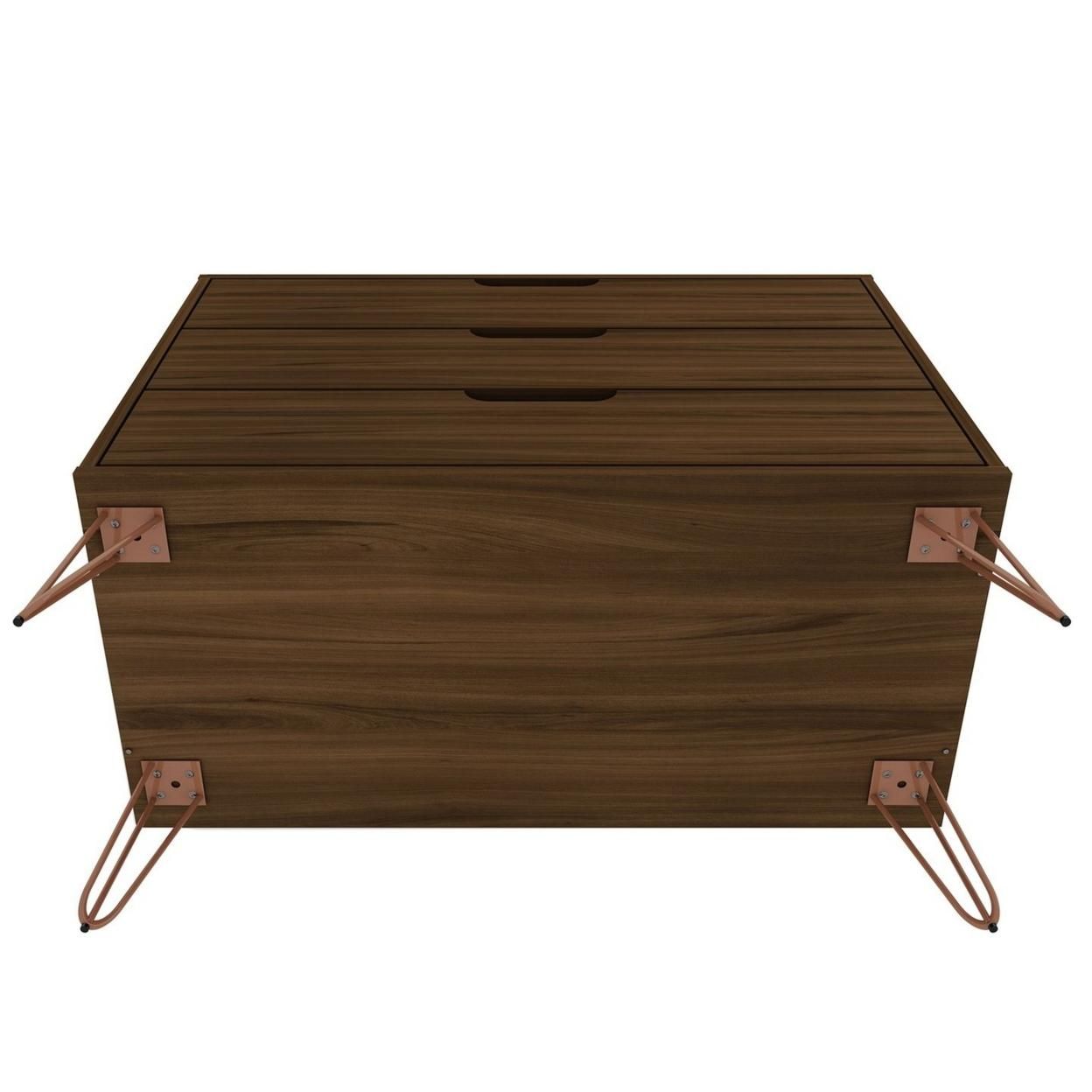 Rockefeller Mid-Century- Modern Dresser with 3- Drawers in Brown