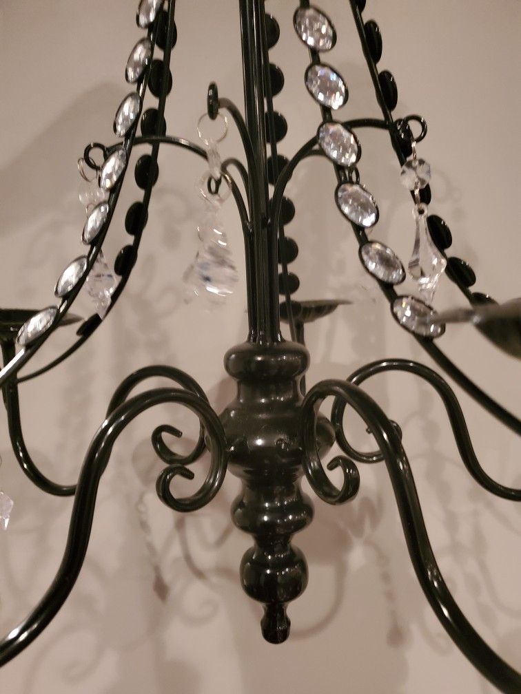 Black Rhinestone Decorative Backdrop/Home Candle Chandelier (with hanging hook)