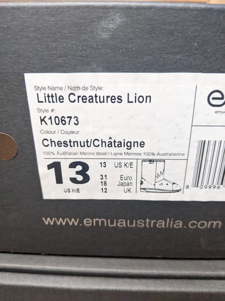 UGG BOOTS AUSTRALIA EMU LION KID, size 9