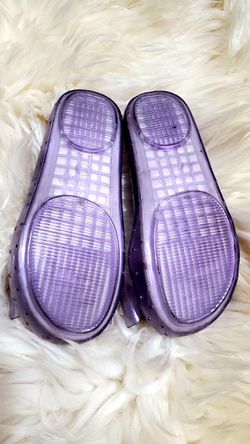 Cute PURPLE Mary Jane Jelly Girls Shoes Size 10 Thumbnail