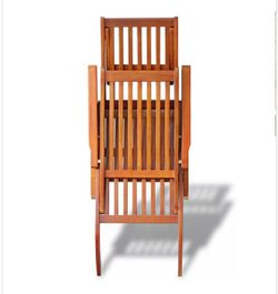 Outdoor Deck Chair with Footrest Solid Acacia Wood Thumbnail
