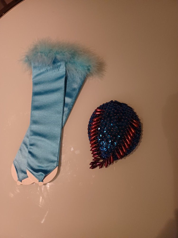 Flapper Dress, Boa, Gloves, and Headpiece