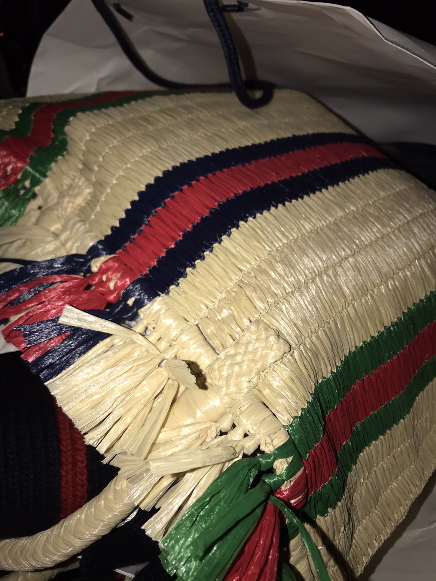 Gucci straw tote bag