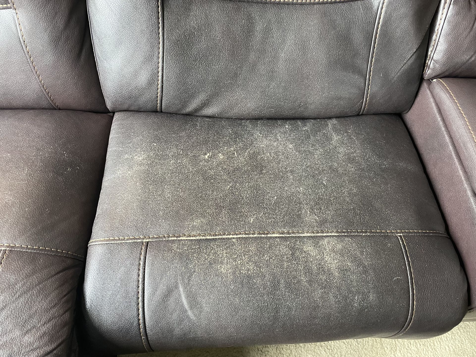 Large Brown Leather U Shape Recliner Sectional Sofa Couch