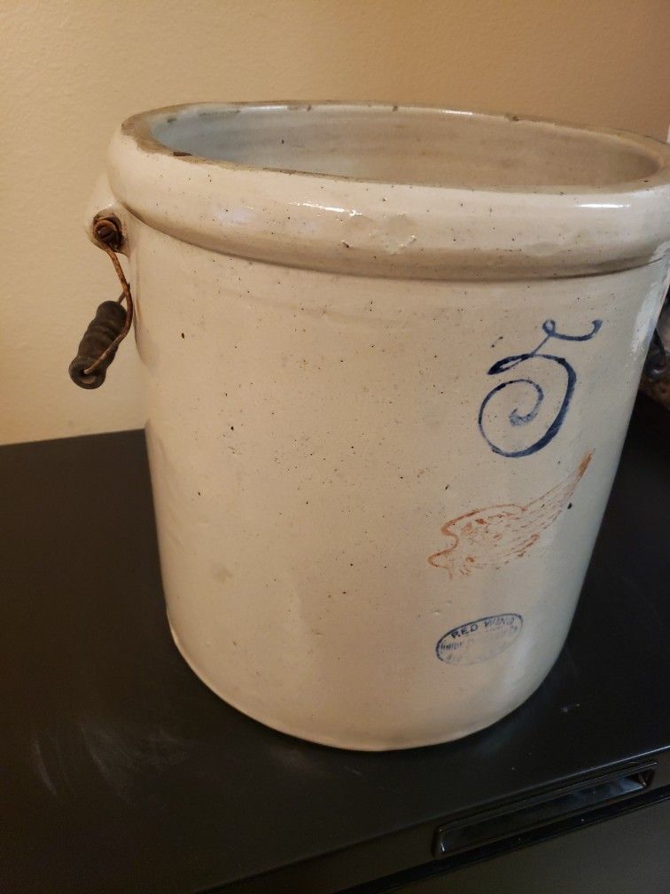 Vintage Red Wing 5 Gal Crock