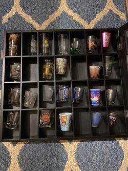 Case Of Shot Glasses From Various Cities Throughout The World Thumbnail