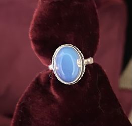 Opalite Gemstone Sterling Silver Plated Ring Size 7 Thumbnail