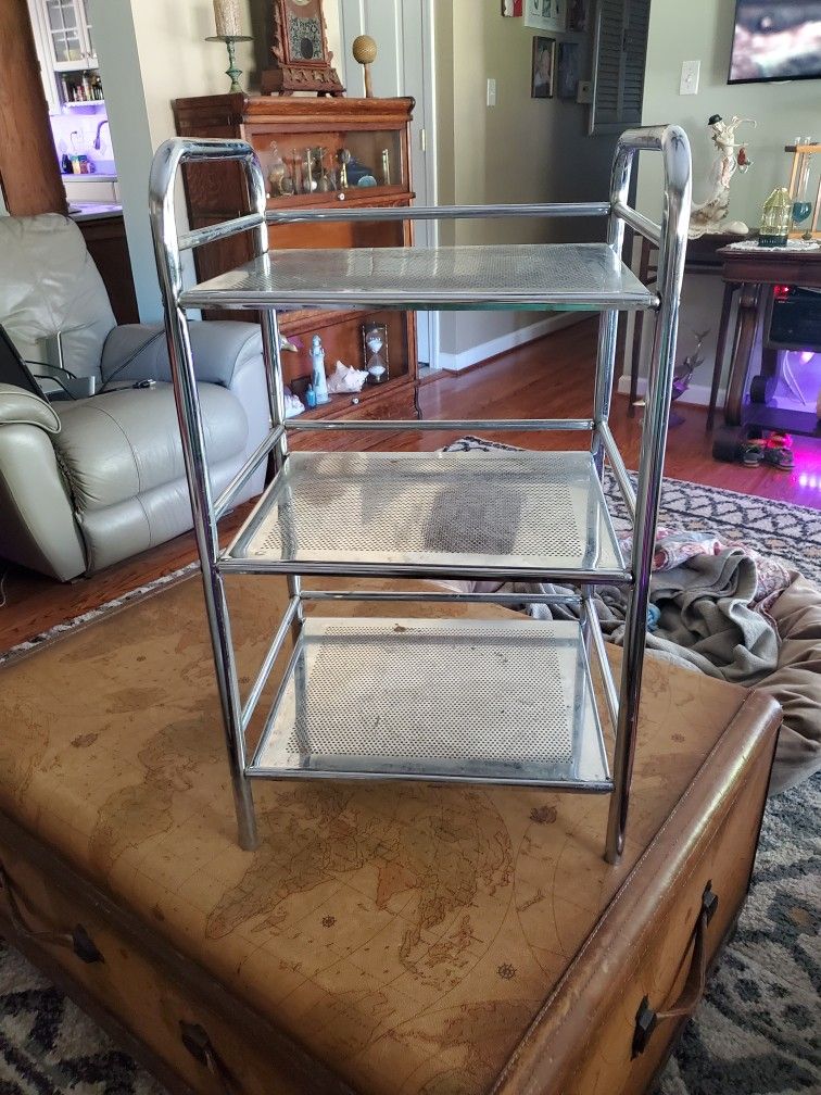 27in X 16in X 12in Chrome Three Shelf Stand