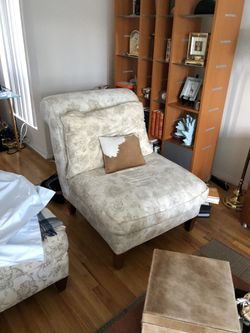 2 Arm Chairs, Bloomingdale’s Ivory Print On Print Thumbnail