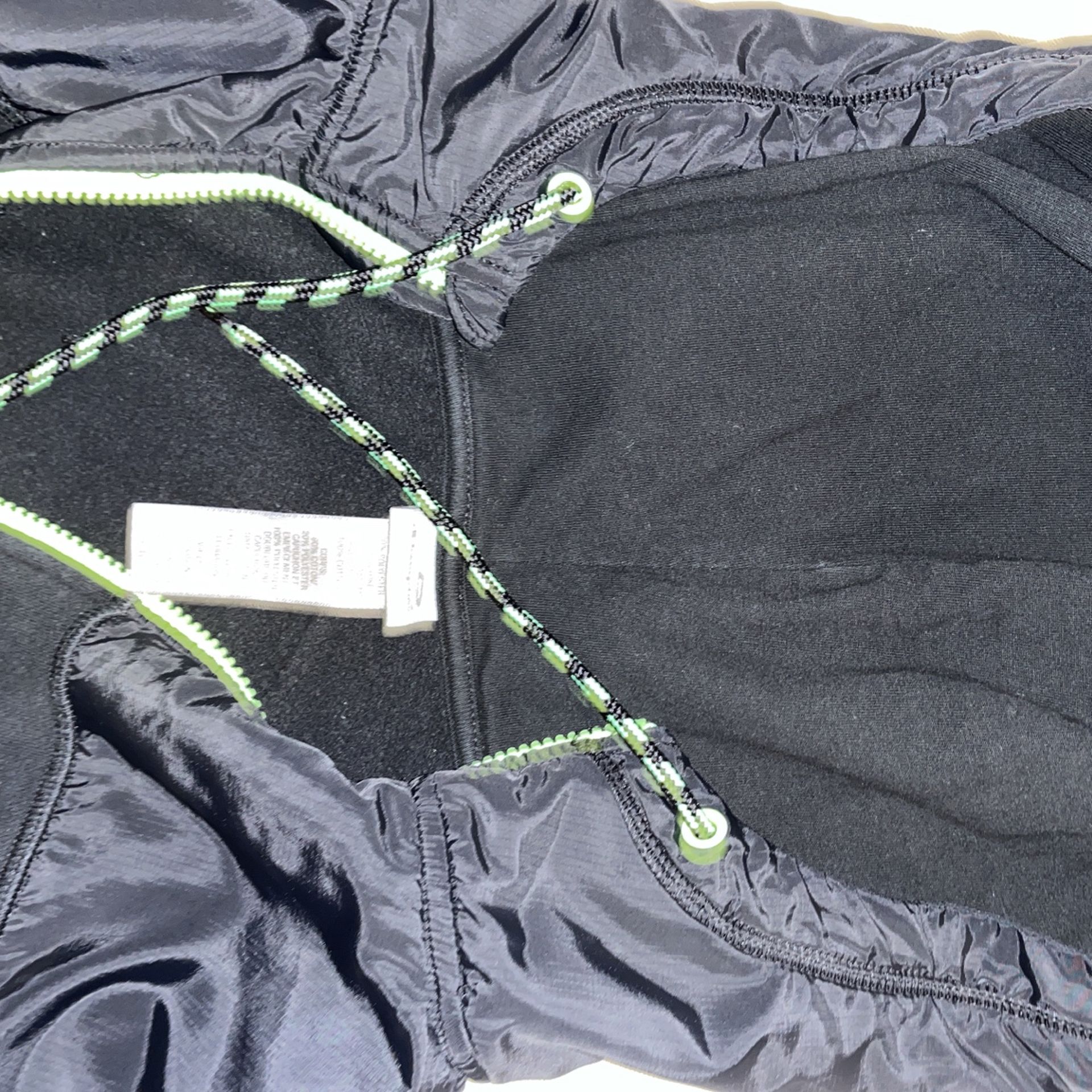 Mens Champion Black And Light Green Rain Jacket.