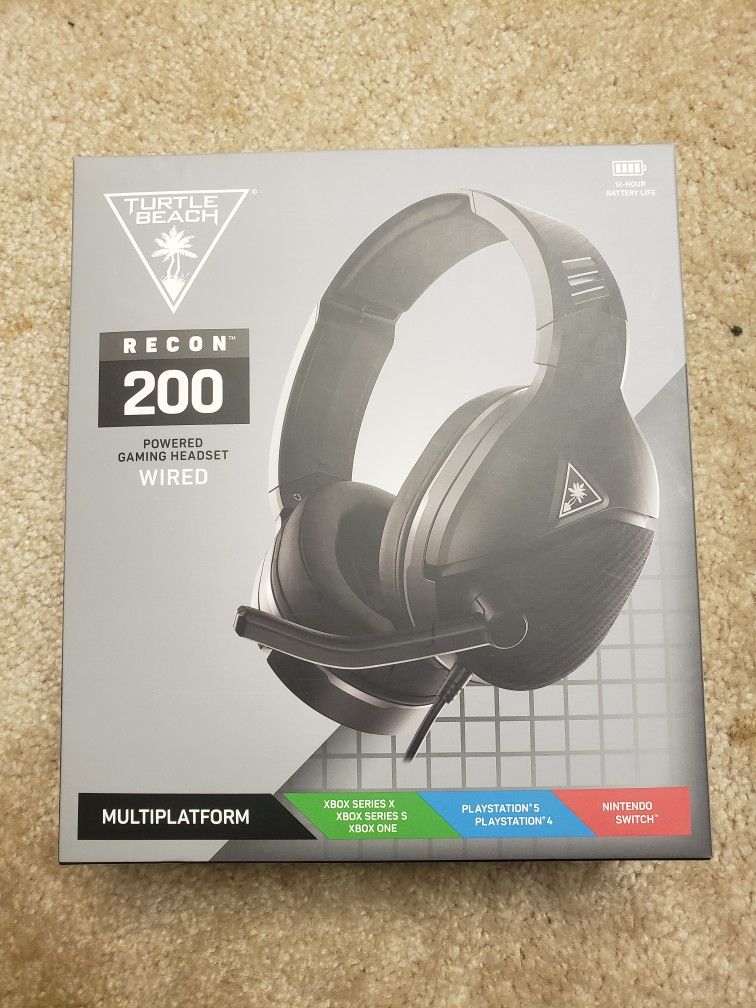 NEW | TURTLE BEACH RECON 200 POWERED WIRED GAMING HEADSET | PS5, SERIES X ETC.