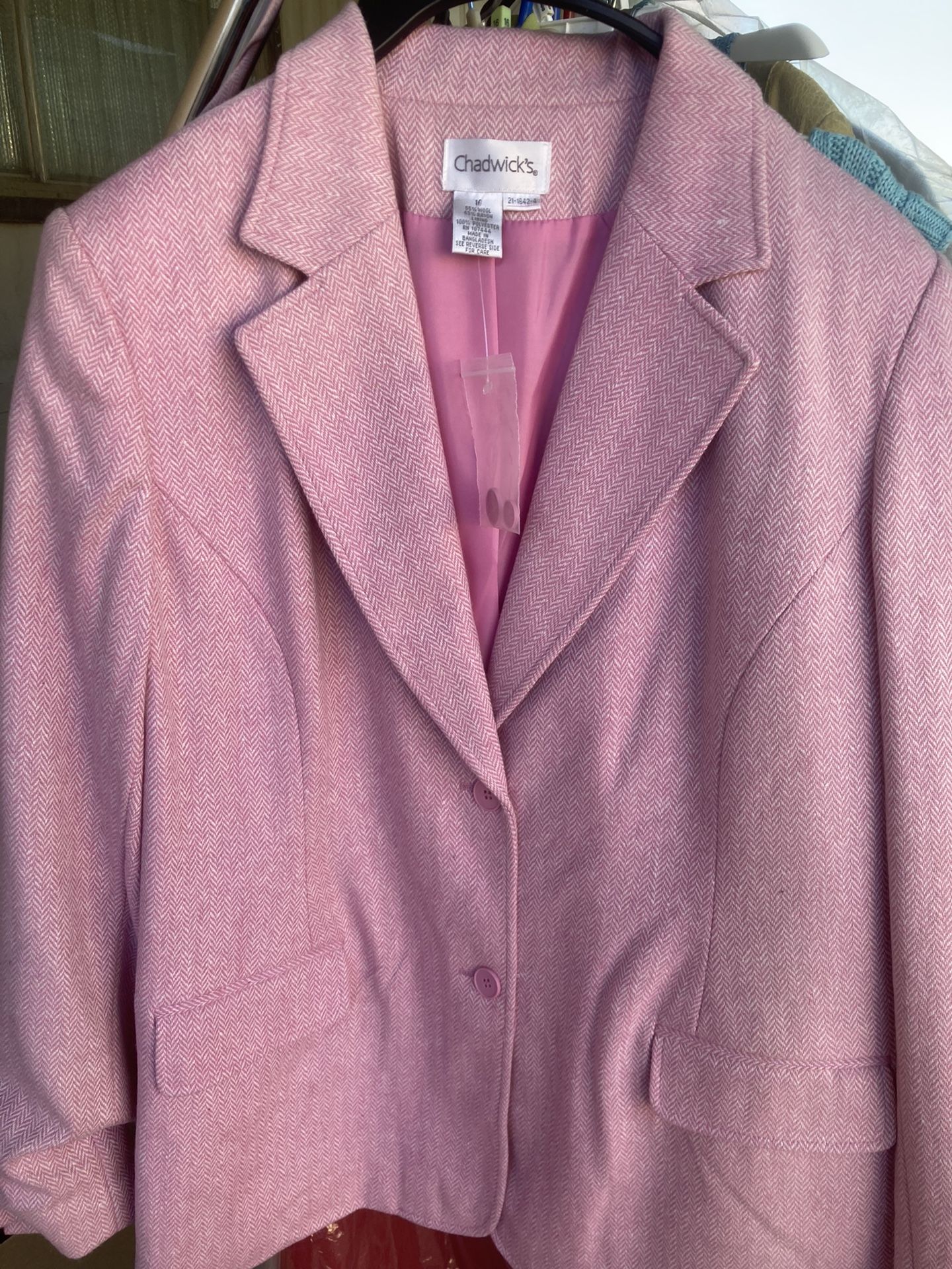 Chadwicks Pink Womns Blazer NWT 14