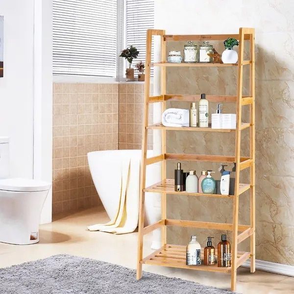 BRAND NEW Multifunctional 4 Shelf Bamboo Plant Flower Storage Stand Rack - Brown