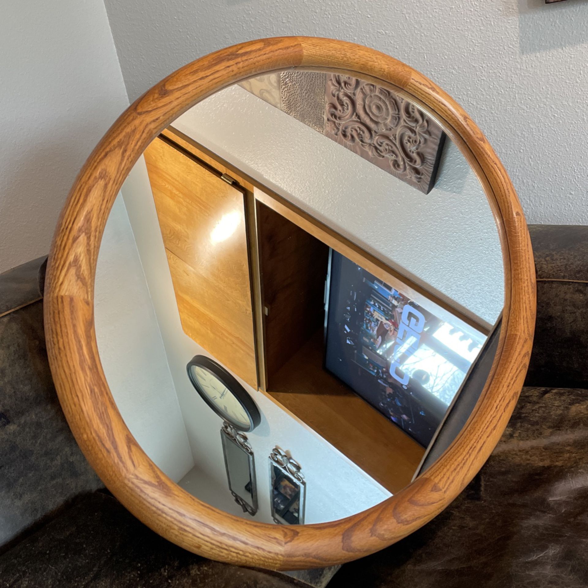 Oak Oval Mirror 