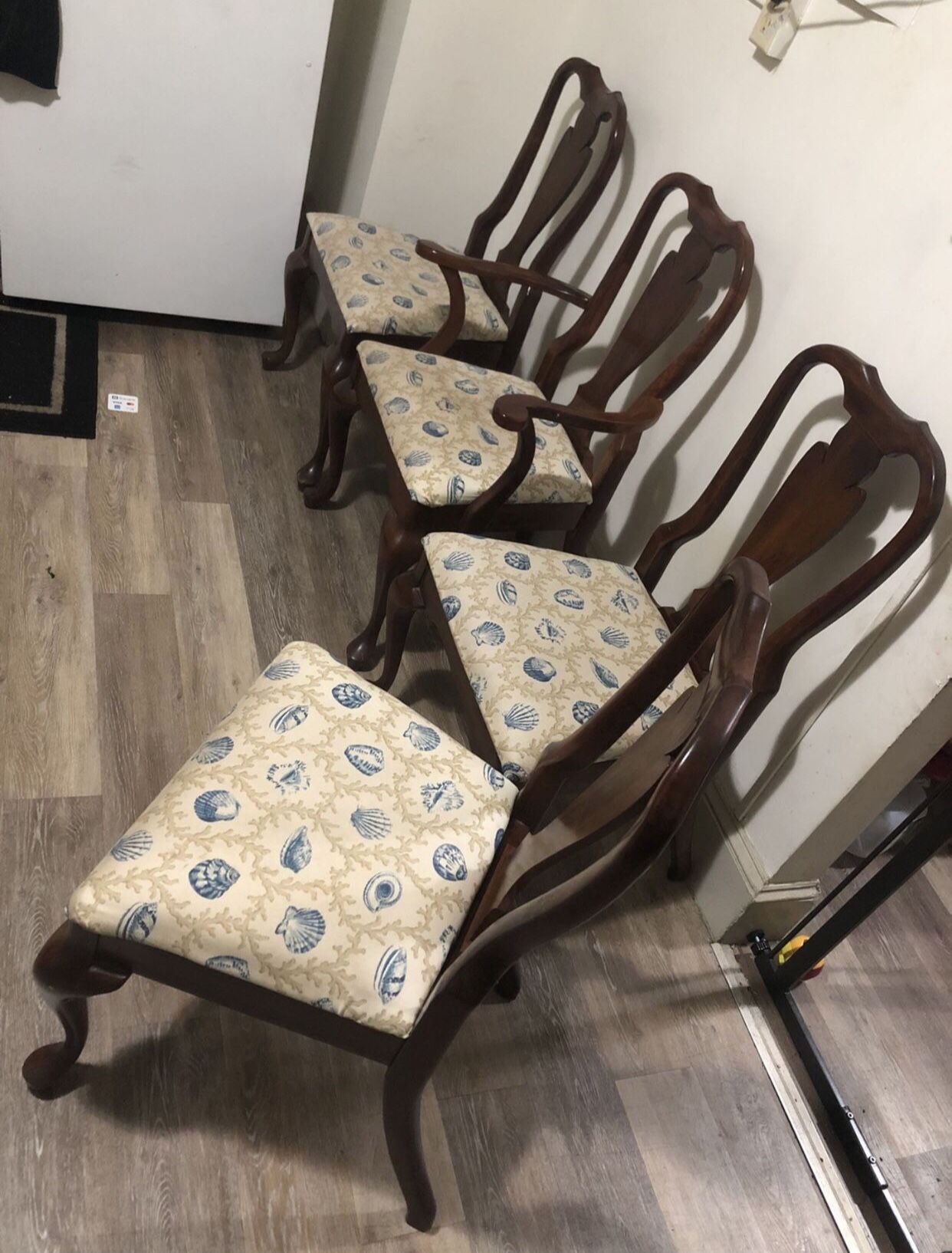 Four Vintage Table Cresent, MFG Dining Chairs