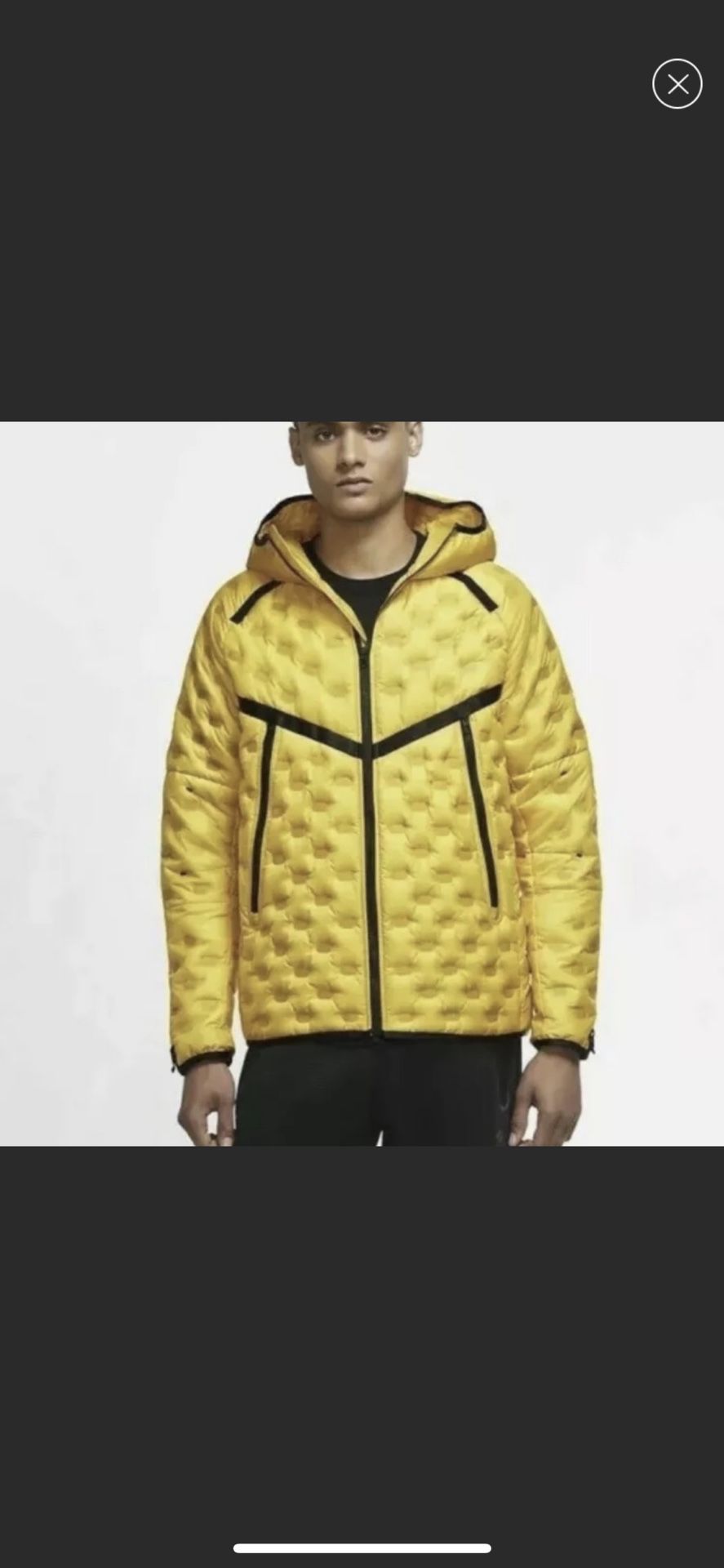 Nike Sportswear Tech Pack Down Fill Coat Parka Yellow CU3770-010 Men's Sz 2XL