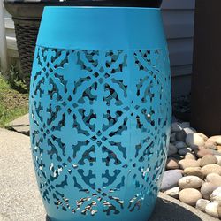 Seaside Turquoise Blue Plant Stand/ Side Table/ Garden Stool Thumbnail