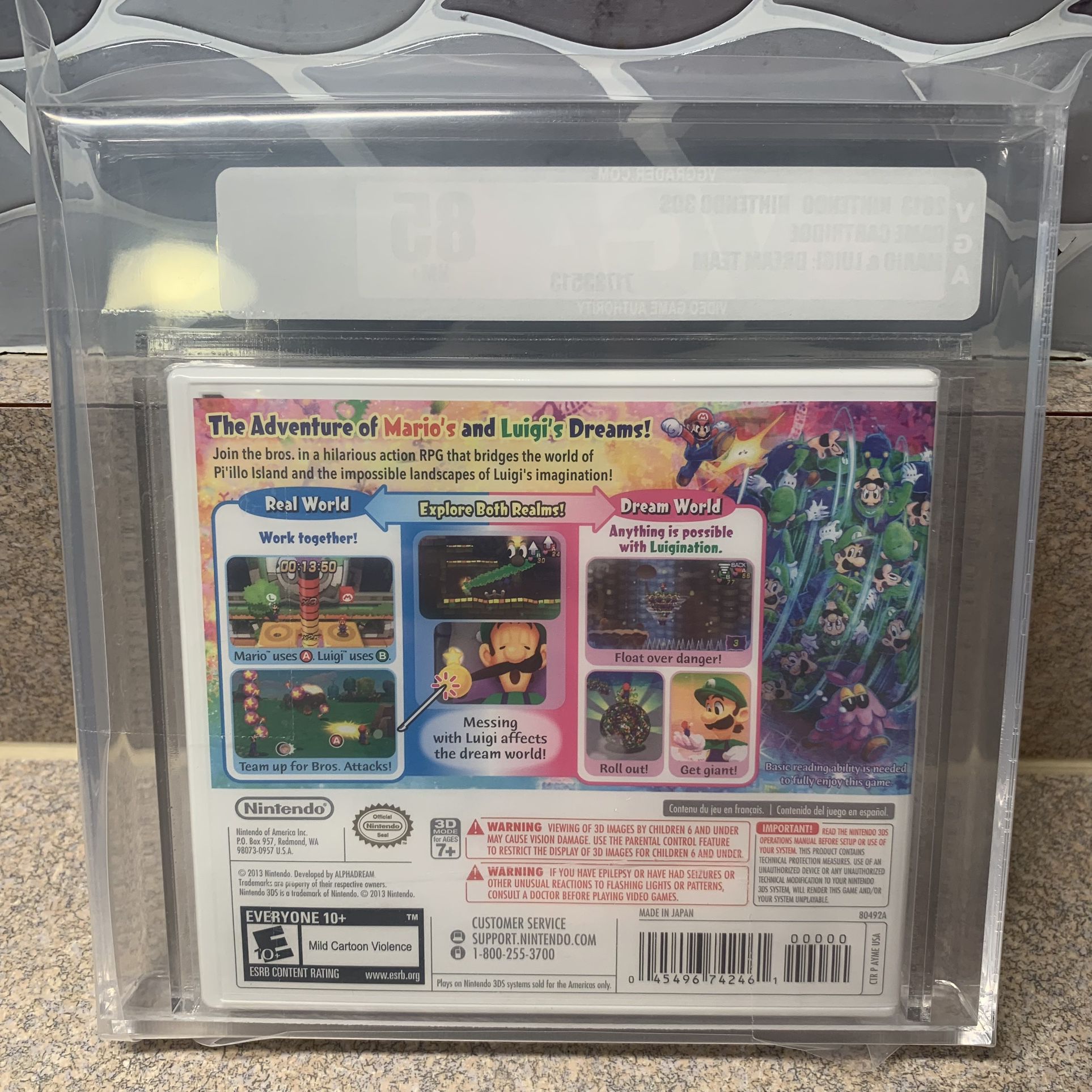 Mario & Luigi: Dream Team Nintendo 3DS VGA 85 NM+ Not WATA Brand New First Print