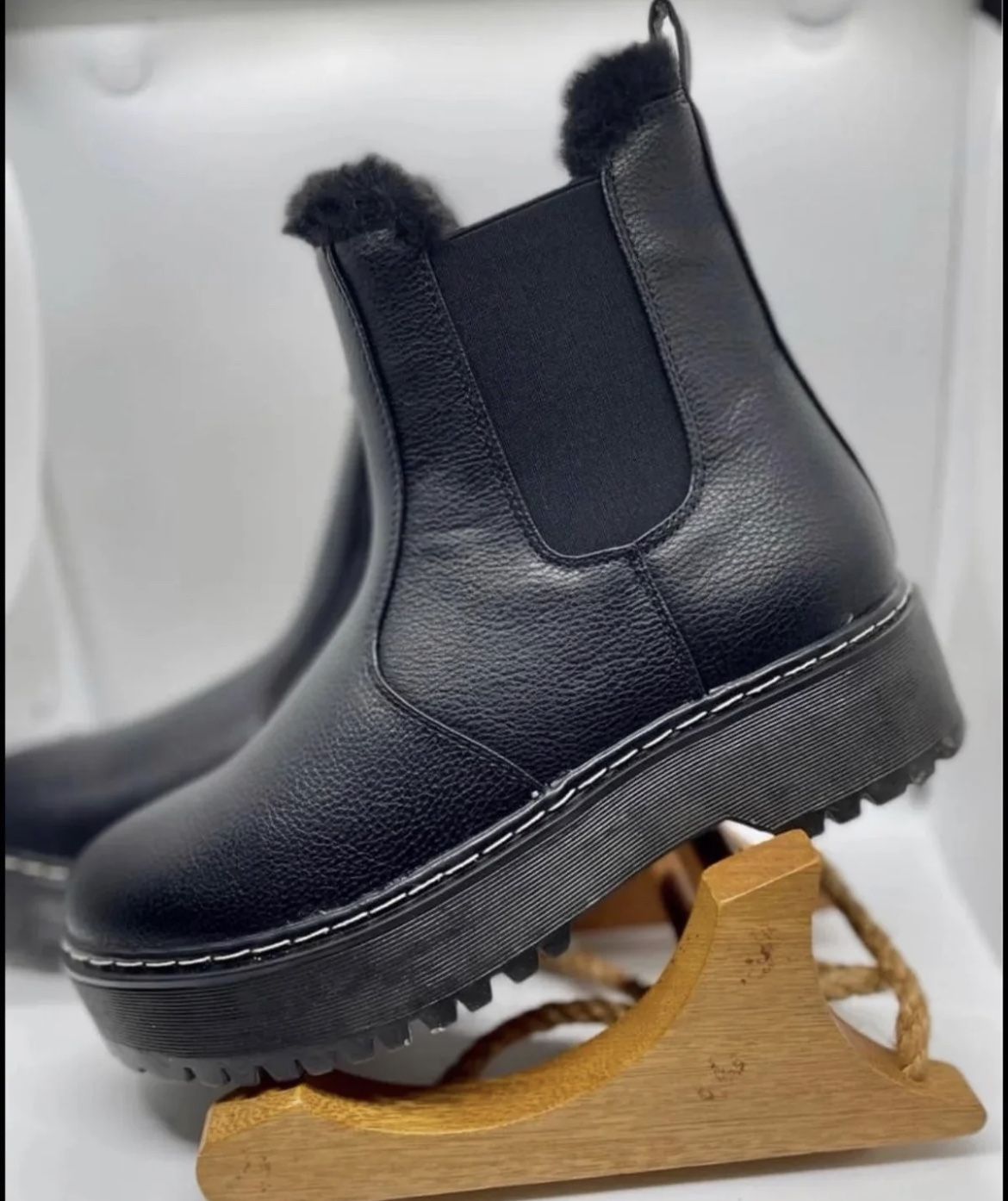 UNIONBAY Kayla Chelsea Faux Fur Platfom Boots