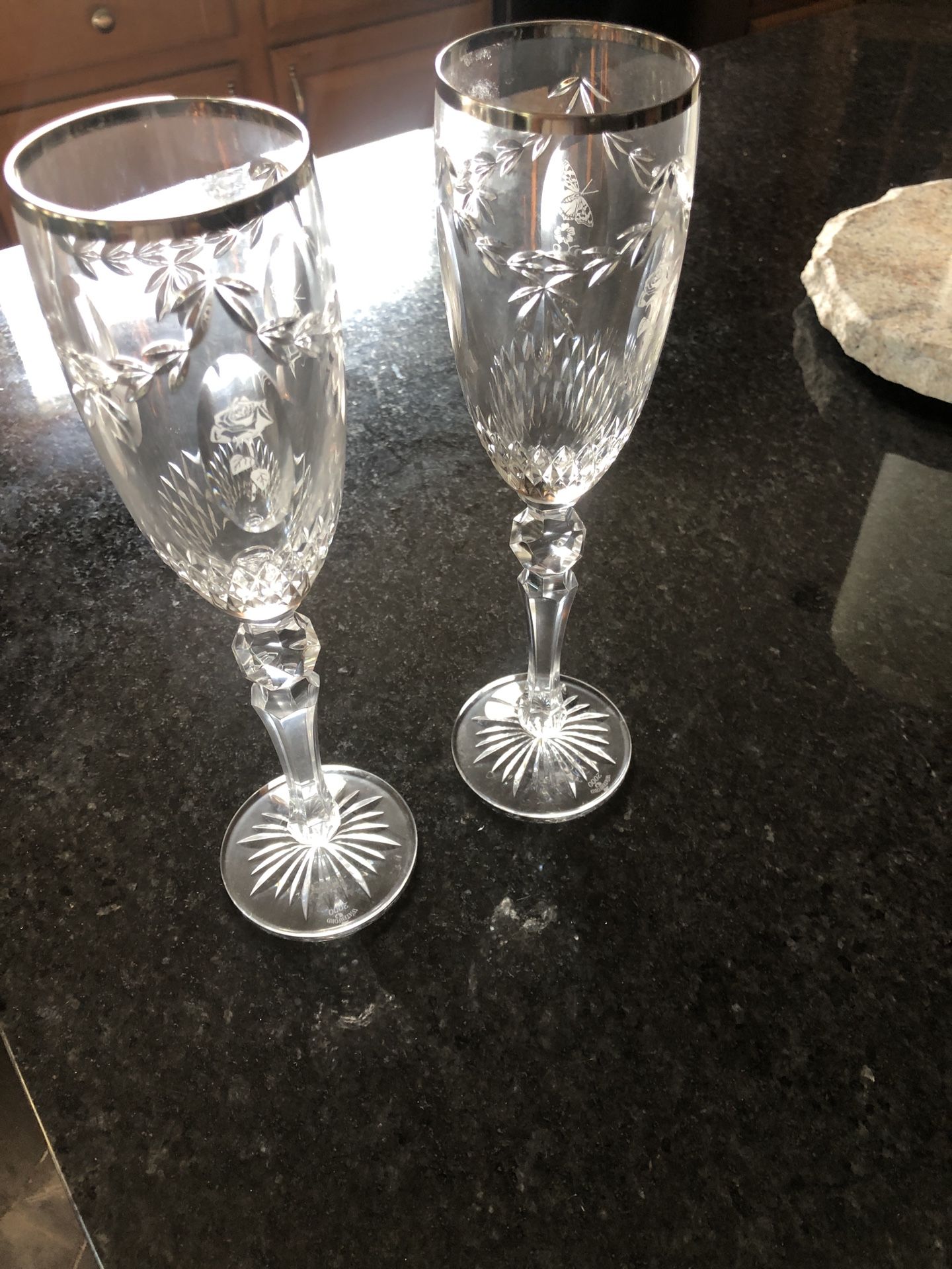 Cherished Moments Waterford Crystal Toasting Flutes LIMITED EDITION