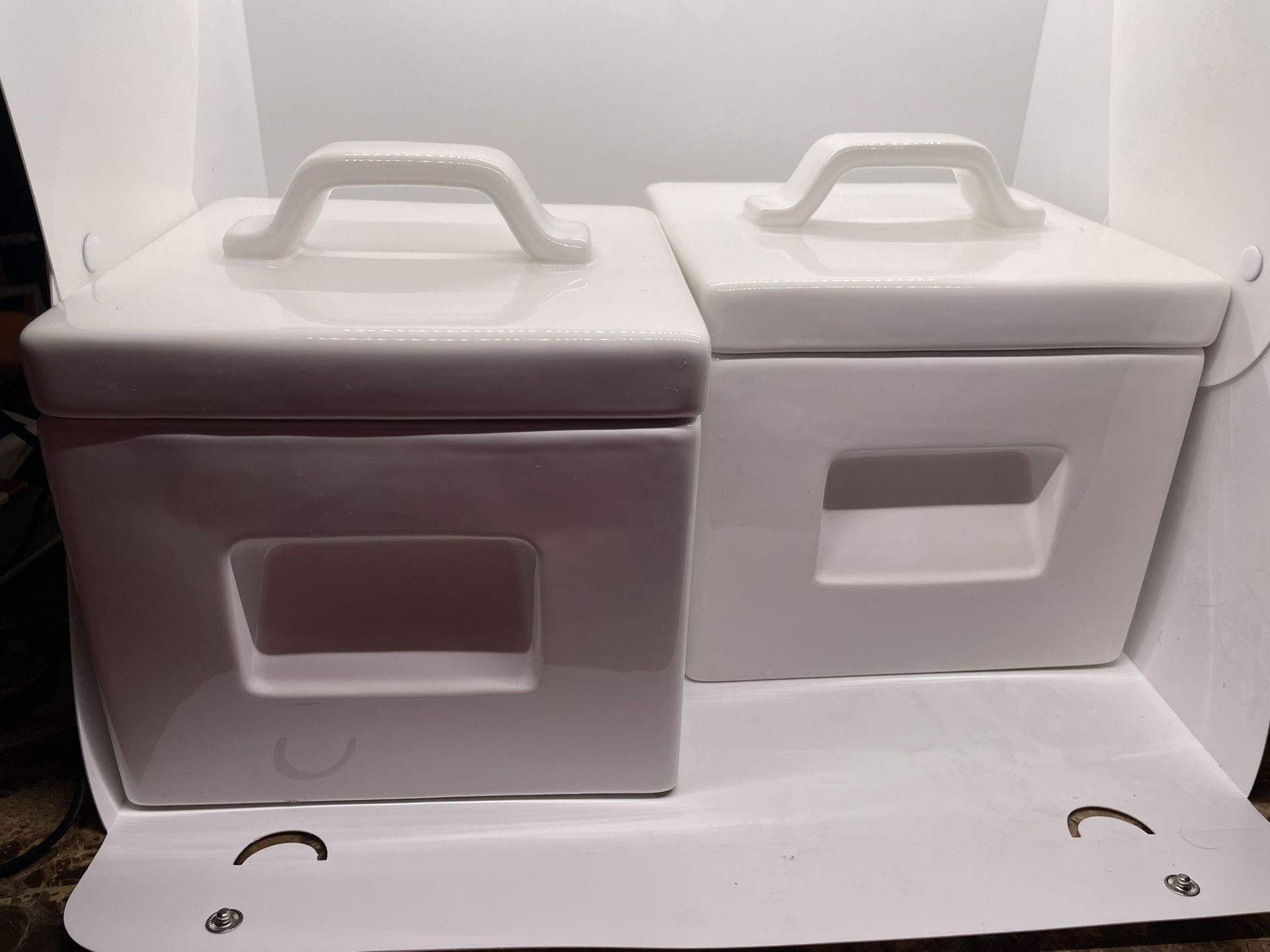 Williams and Sonoma White Ceramic Square Containers