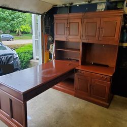 Solid Wood Partners Desk With Hutch Thumbnail