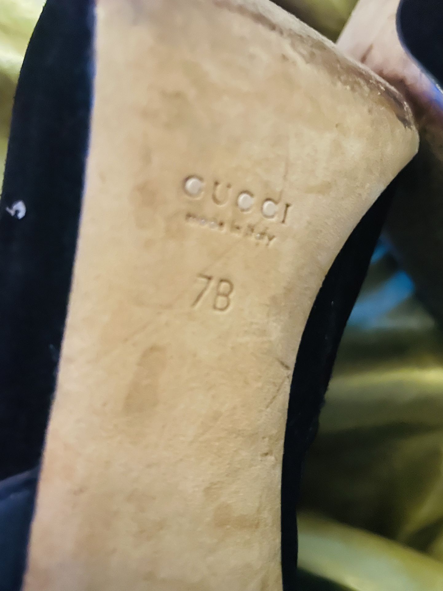 Authentic Black Suede Velvet GUCCI ankle Boots Size 7B