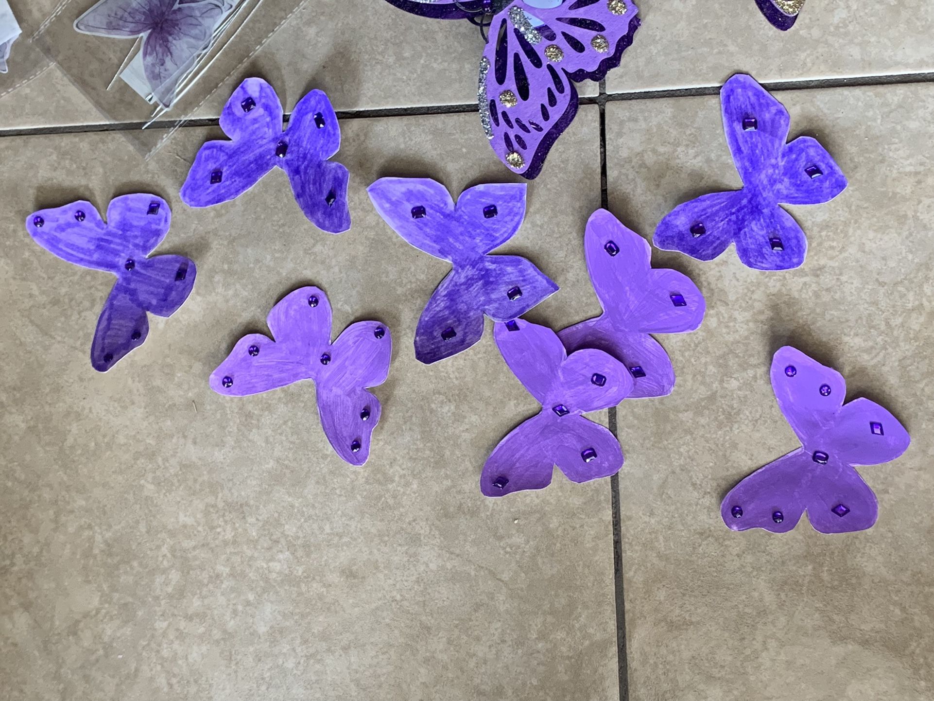 Purple Butterfly Party Decorations Number 1 Balloons