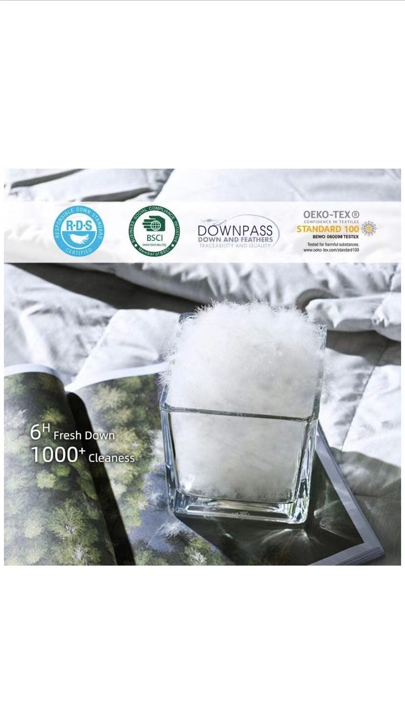 Goose Down Comforter . All Seasons Goose Down Comforter,100% Egyptian Cotton 1200 Thread Count 750+Fill Power. King size