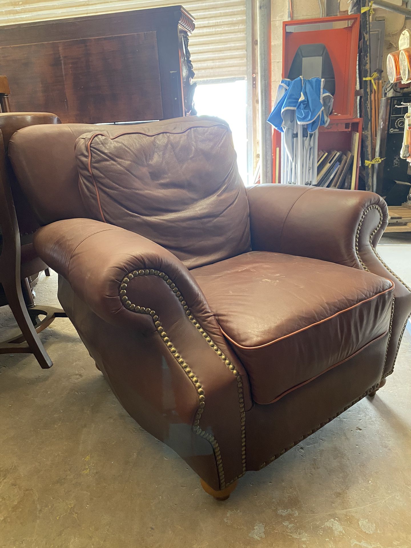 Large Red/brown Leather Recliner 