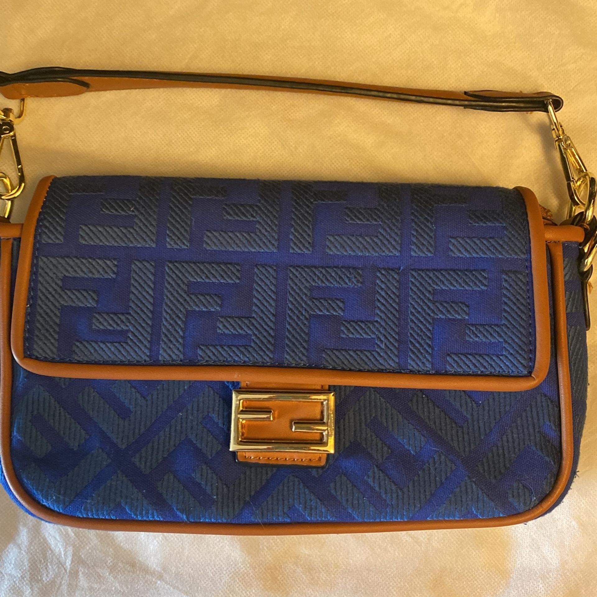 Fendi Clutch Purse-smaller type- (royal Blue In Color) Made In 🇮🇹