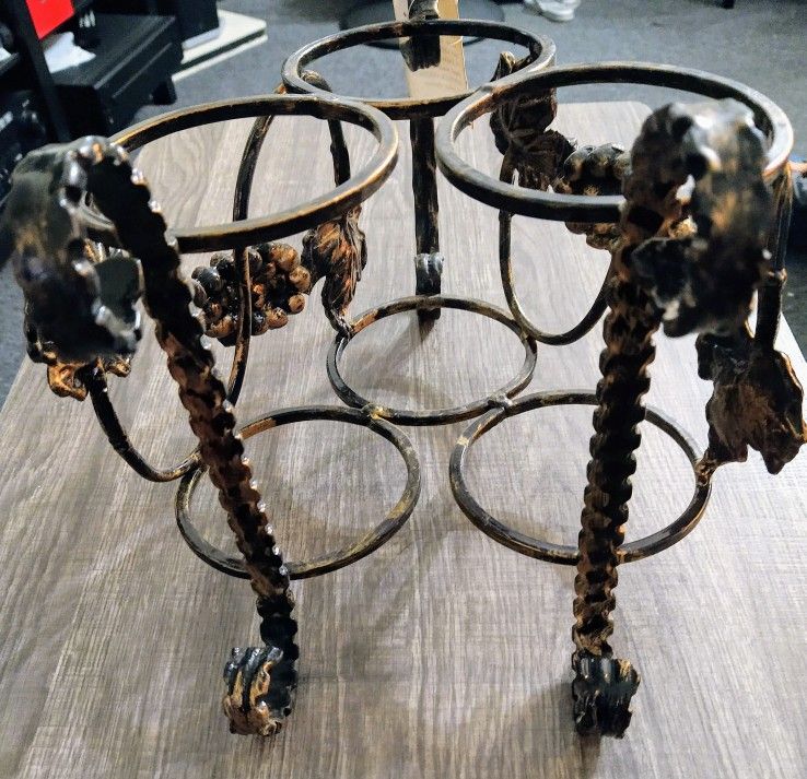 Vintage Iron Triple Bottle Wine Rack