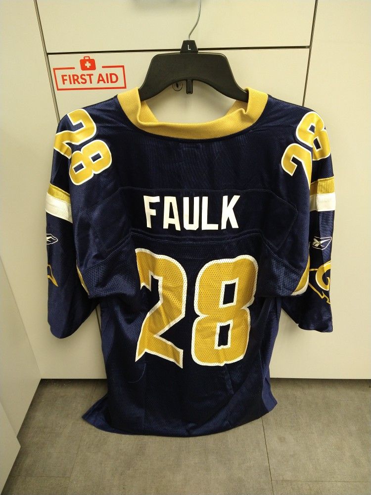 Marshall Faulk St. Louis Rams Reebok Replica Jersey Home Blue Medium #28 NFL. Great shape. Men