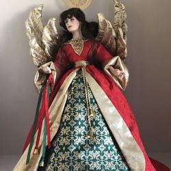 19” FRANKLIN HEIRLOOM Dolls “Noel The Angel of Christmas” Porcelain  In Box Thumbnail