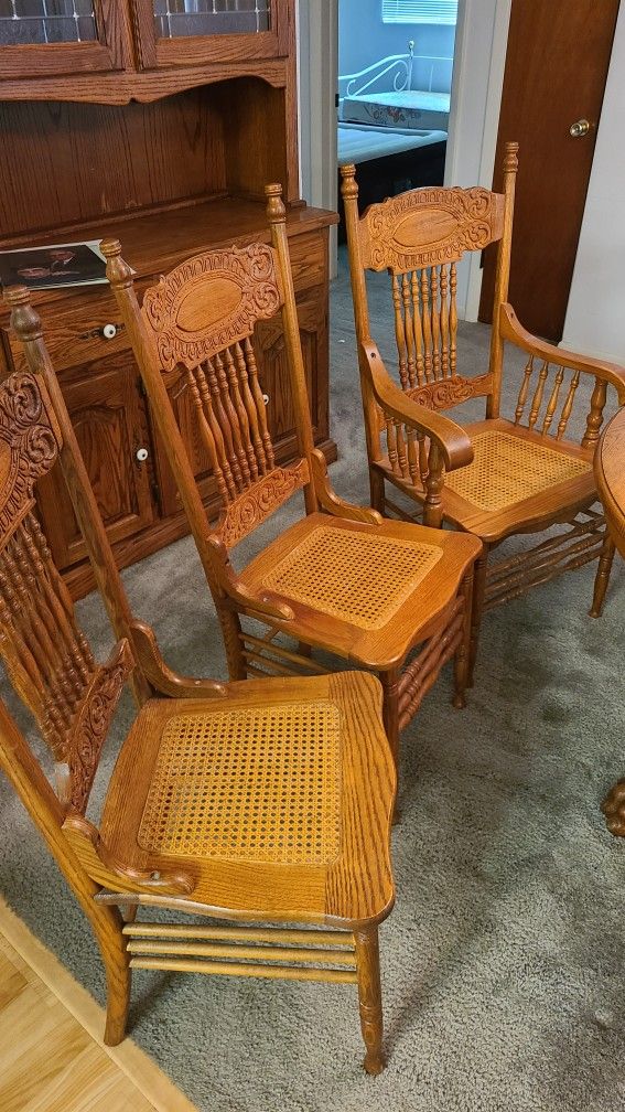 Vintage Dining Table And China Cabinet