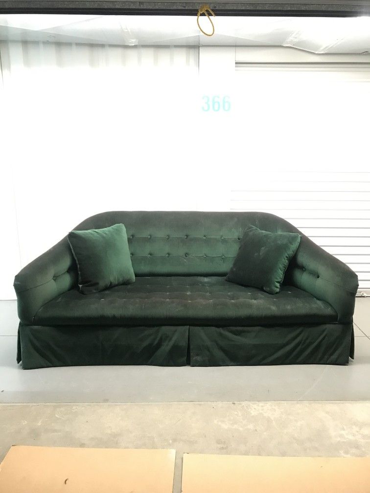 Emerald Green Velvet Couch